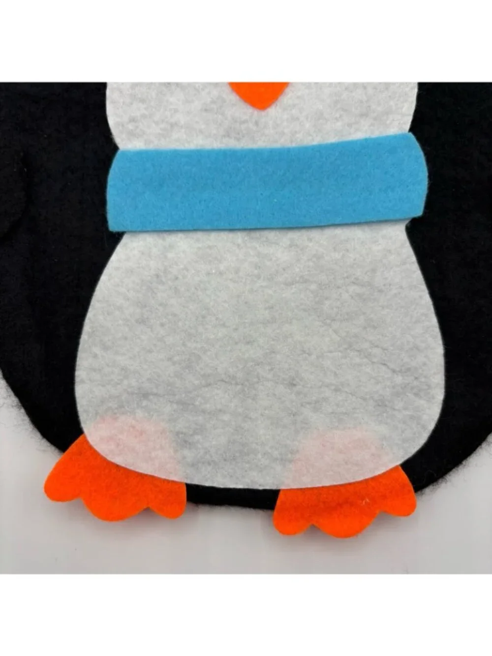 Winter Penguin Drawstring Pouch Felt Handmade Craft Christmas Holiday Gift Bag